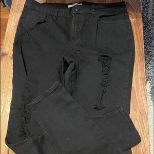 Distressed Black Jeans